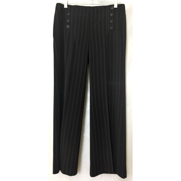 Larry Levine Pattie Stretch Black Strips Size 8P - Picture 1 of 8